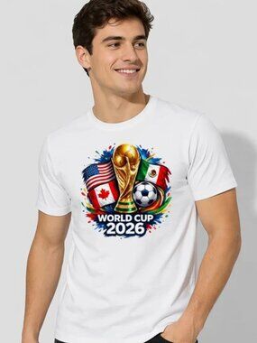 World Cup 2026 Graphic White T-Shirt USA Canada Mexico Soccer Tee